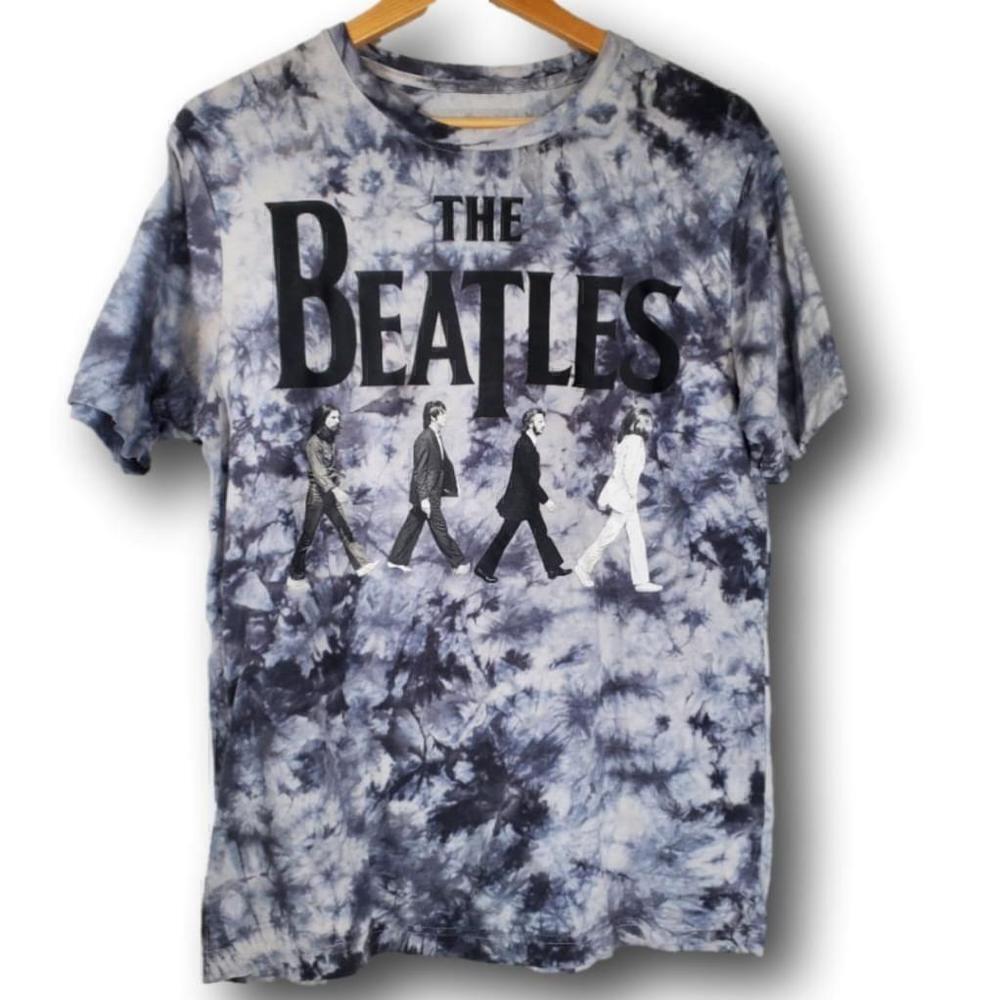 The Beatles by Apple Corps Abbey Road Tie Dye Blue Gray T-Shirt Size Medium